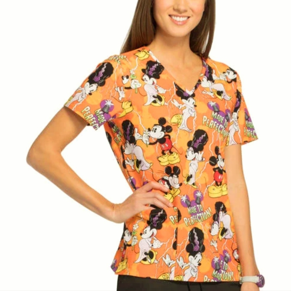 Disney "Bride of Mickenstein" Woman's Fashion Collection Halloween Scrub…